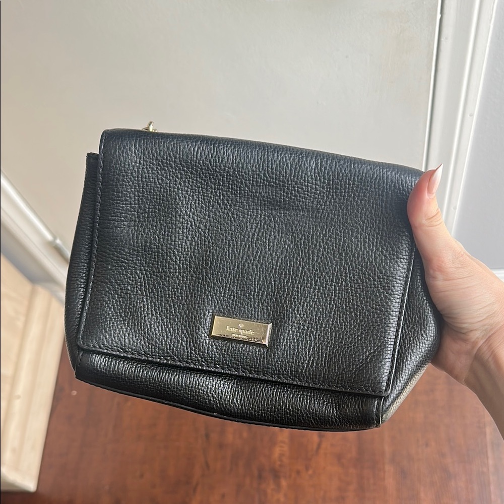 Kate Spade Black Cosmetic Bag with Textured Finish